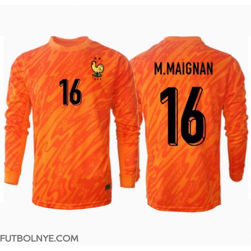 Camiseta Francia Mike Maignan #16 Portero Visitante Equipación Eurocopa 2024 manga larga